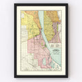Vintage Map of Chicago Railway Terminals 1897