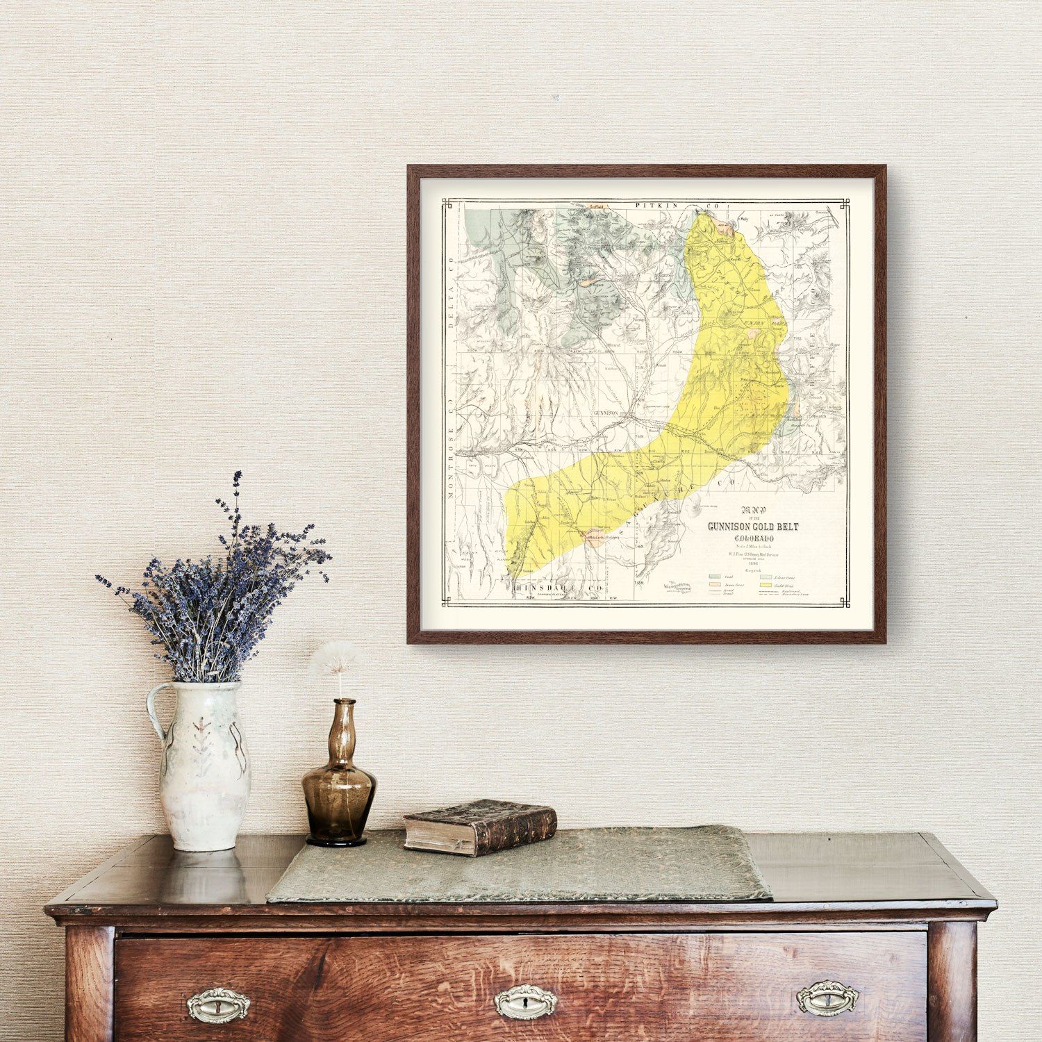 Vintage Map of the Gunnison Gold Belt in Colorado 1896
