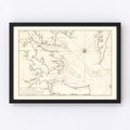 Vintage Map of Virginia 1742
