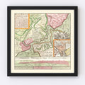 Vintage Map of Istanbul, Turkey 1740