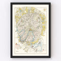 Vintage Map of Moscow, Russia 1923