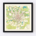 Vintage Map of Moscow, Russia 1935