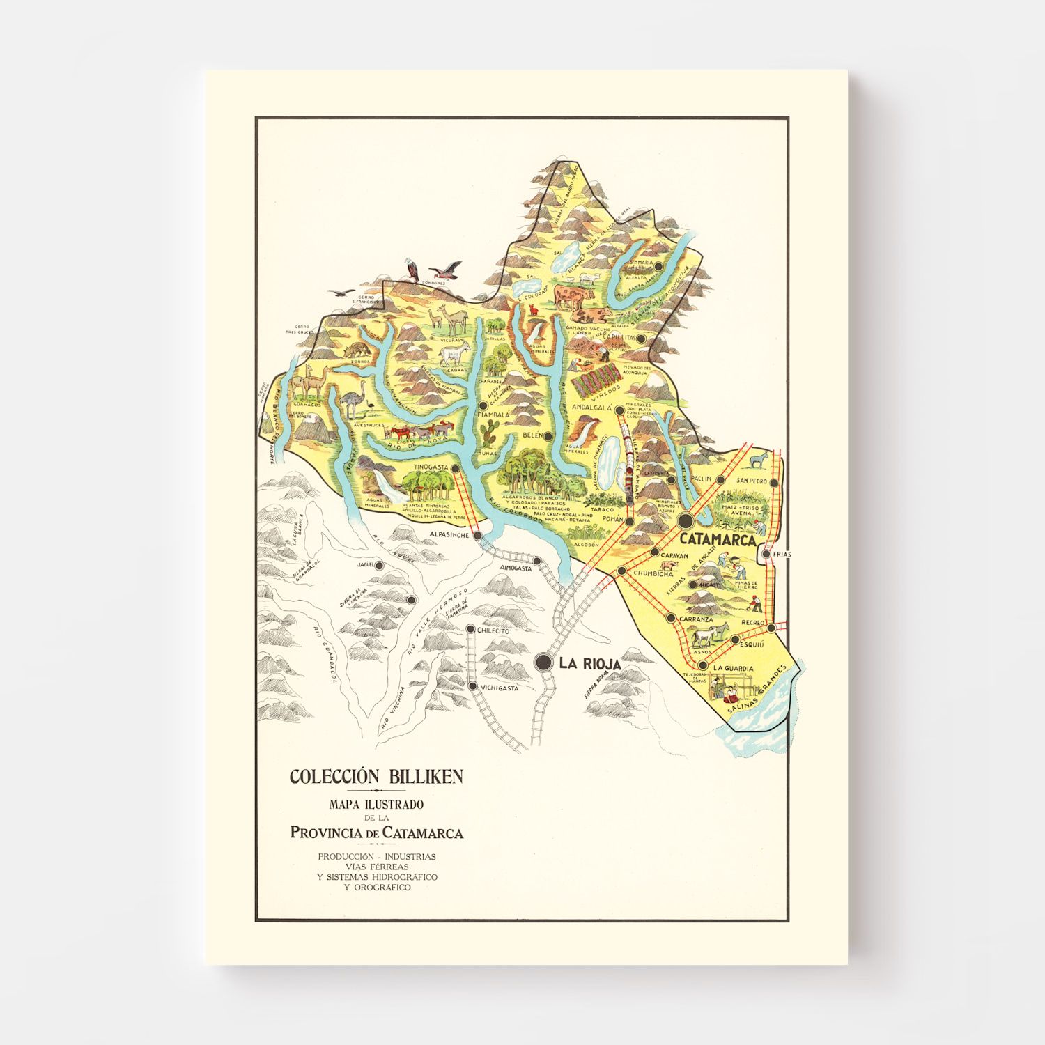 Vintage Map of Catamarca, 1933
