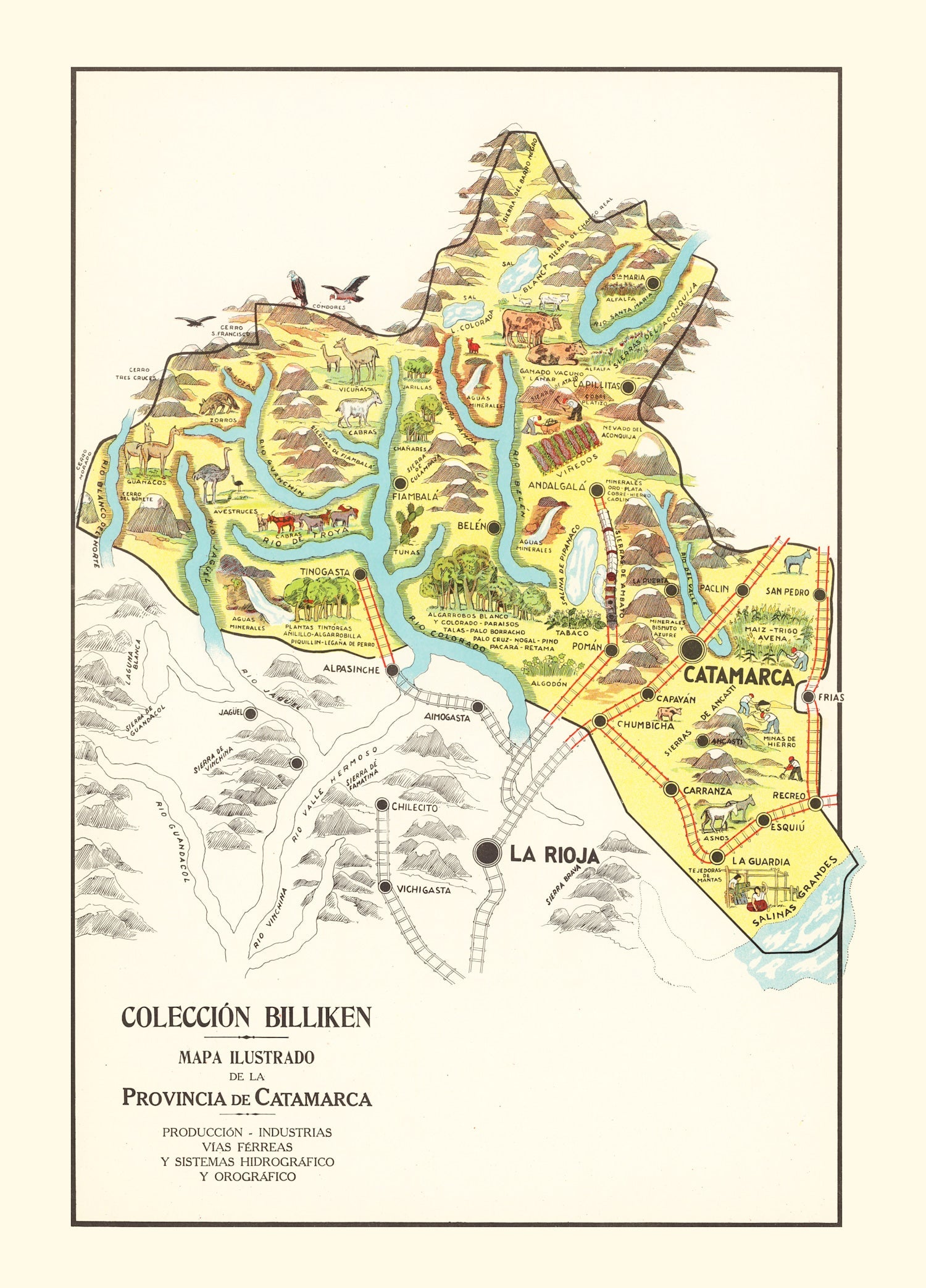 Vintage Map of Catamarca, 1933