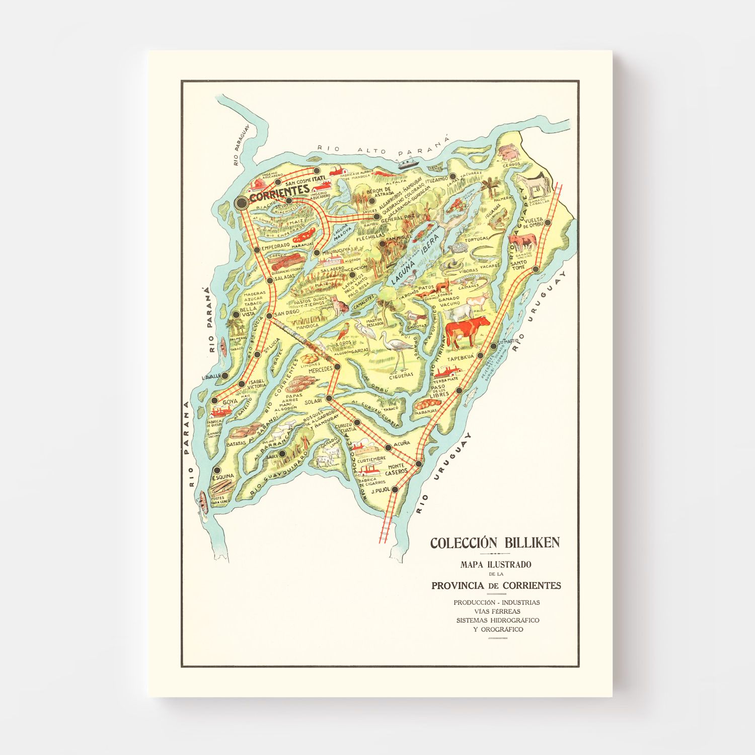 Vintage Map of Corrientes, 1933