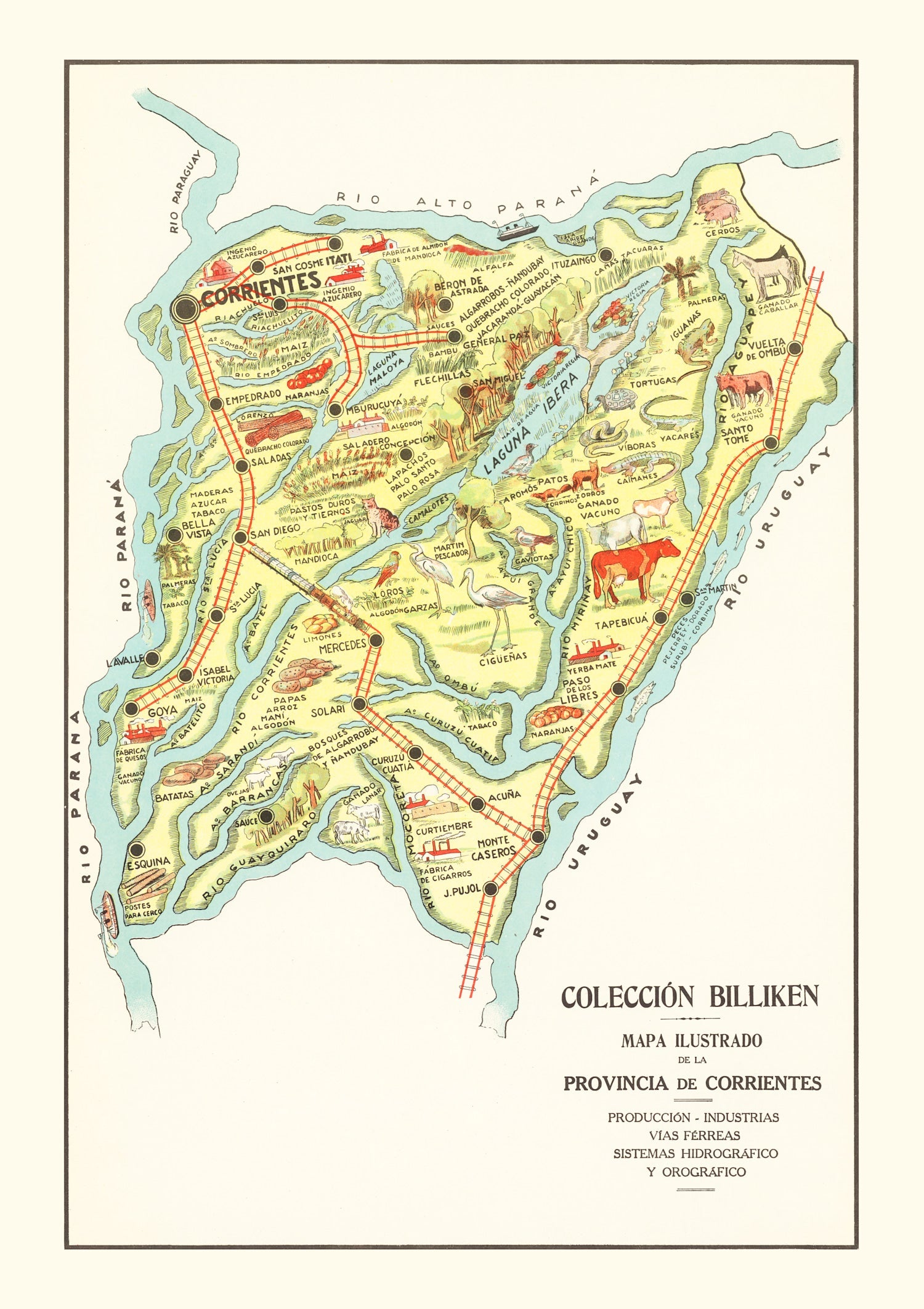 Vintage Map of Corrientes, 1933