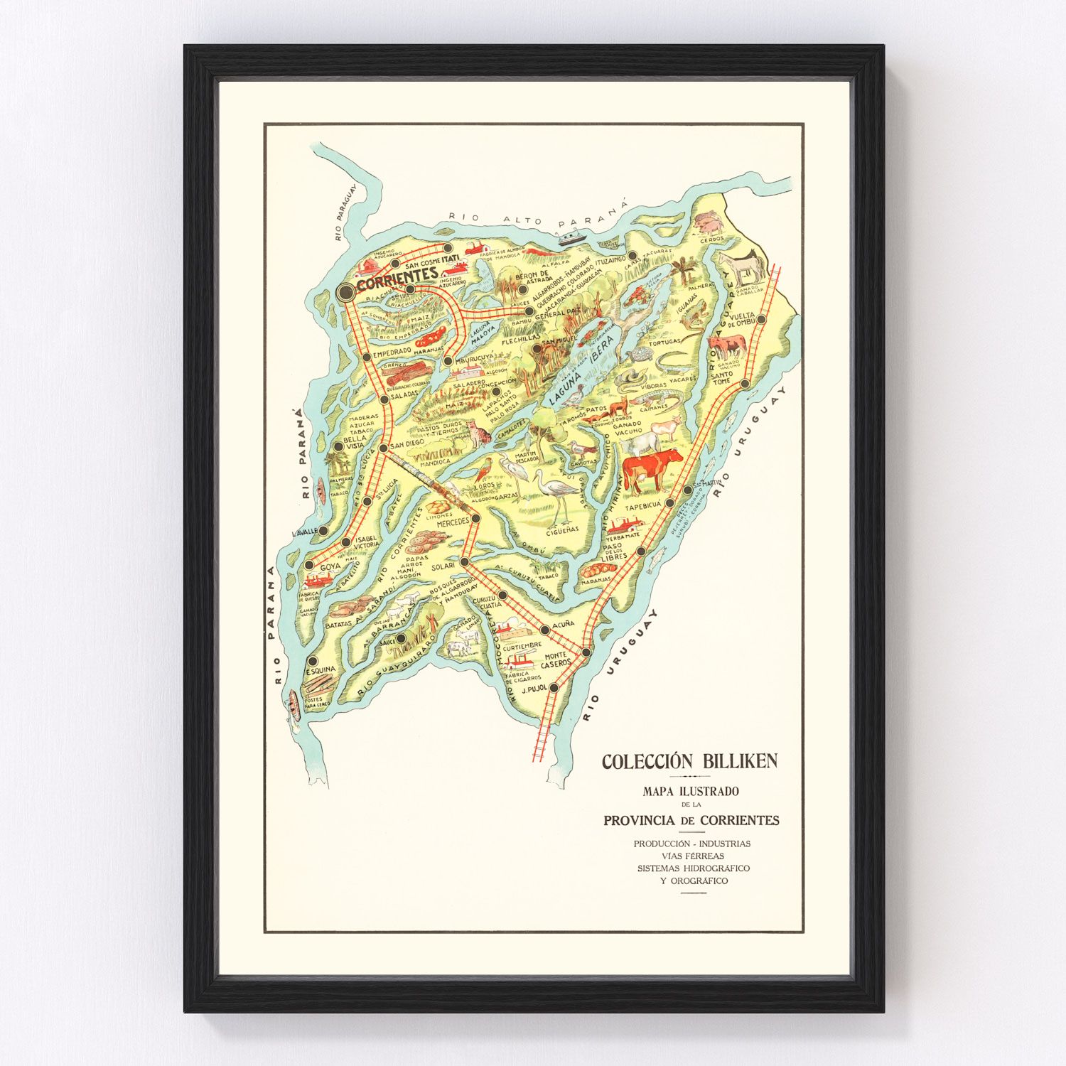 Vintage Map of Corrientes, 1933