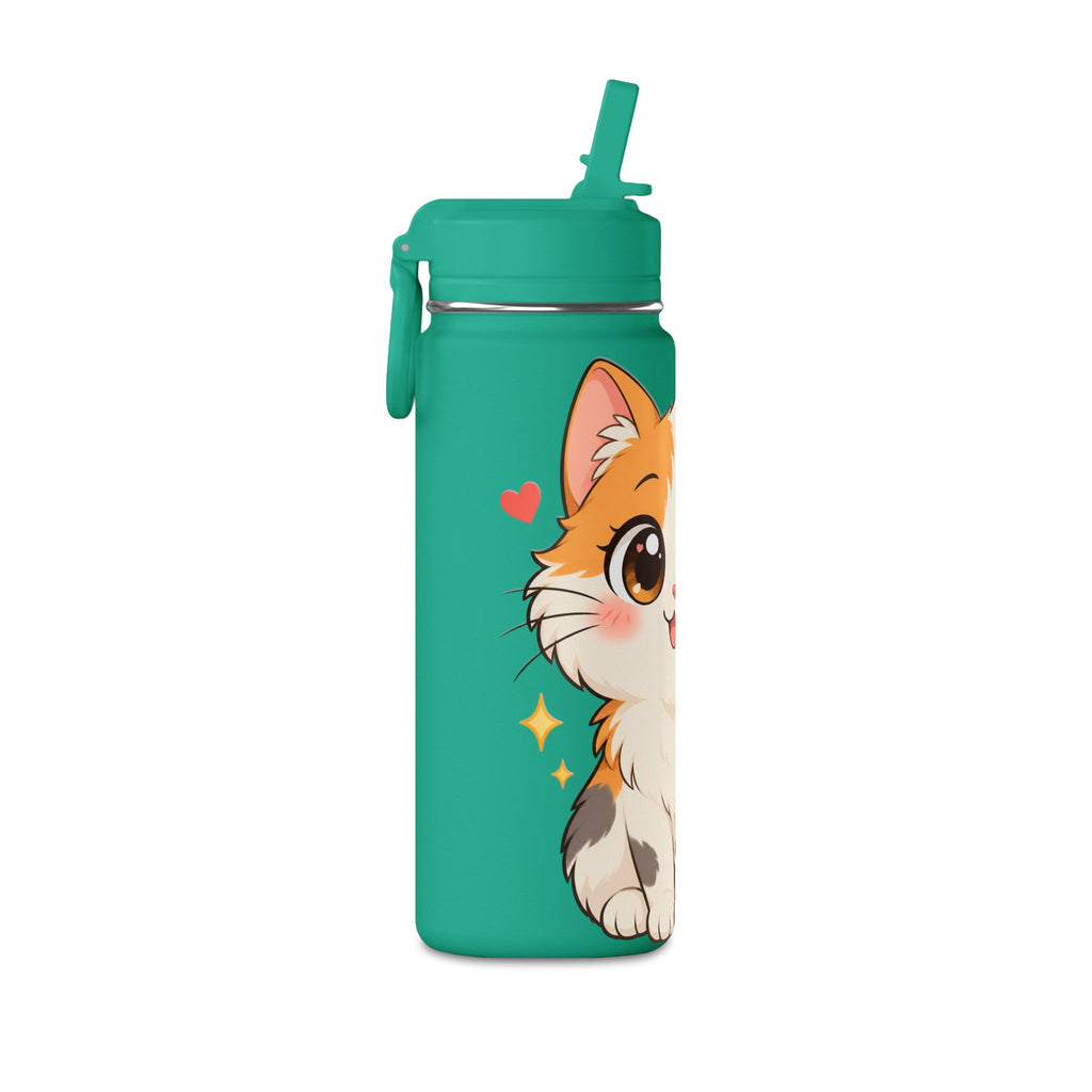 Cute Calico Cat Water Bottle, 20oz