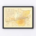 Vintage Map of Sarajevo, Bosnia 1932