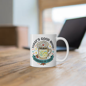 Coffee Mug — "Today's Good Mood Sponsored by Coffee" Ceramic 11oz