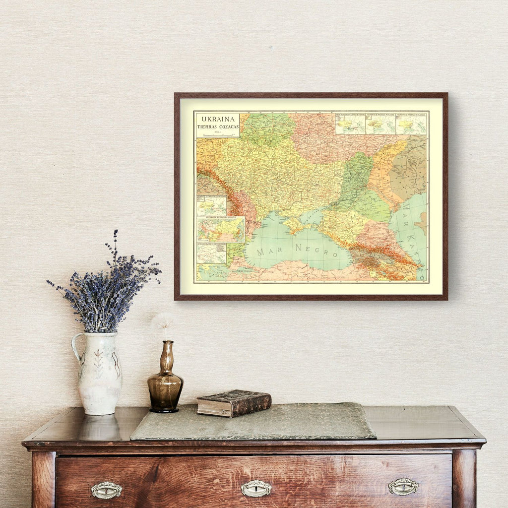 Vintage Map of Ukraine 1943