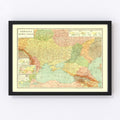 Vintage Map of Ukraine 1943