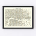 Vintage Map of London, England 1903