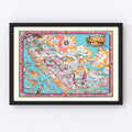 Vintage Map of New York City, New York 1925