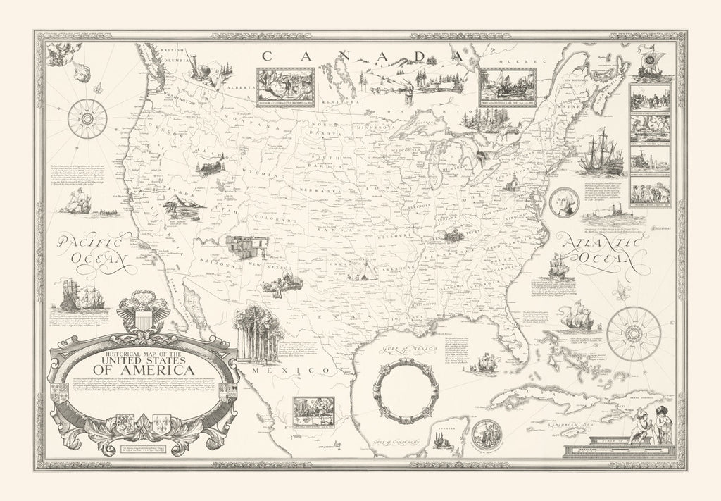 Vintage Map of United States 1926