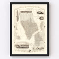 Vintage Map of New York City, New York 1851