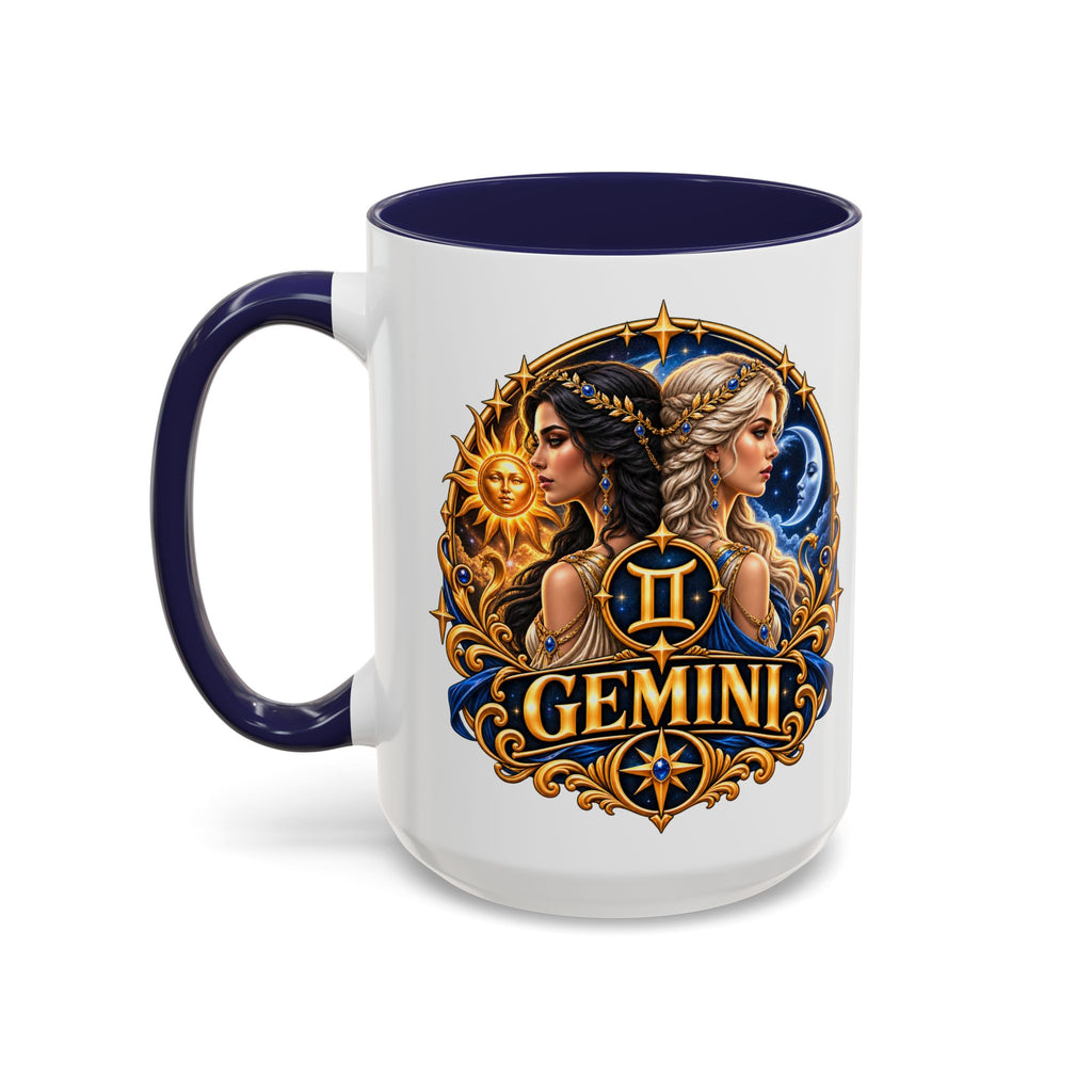 Gemini Zodiac Coffee Mug — Gemini Sign Astrology Accent Mug (11/15oz)
