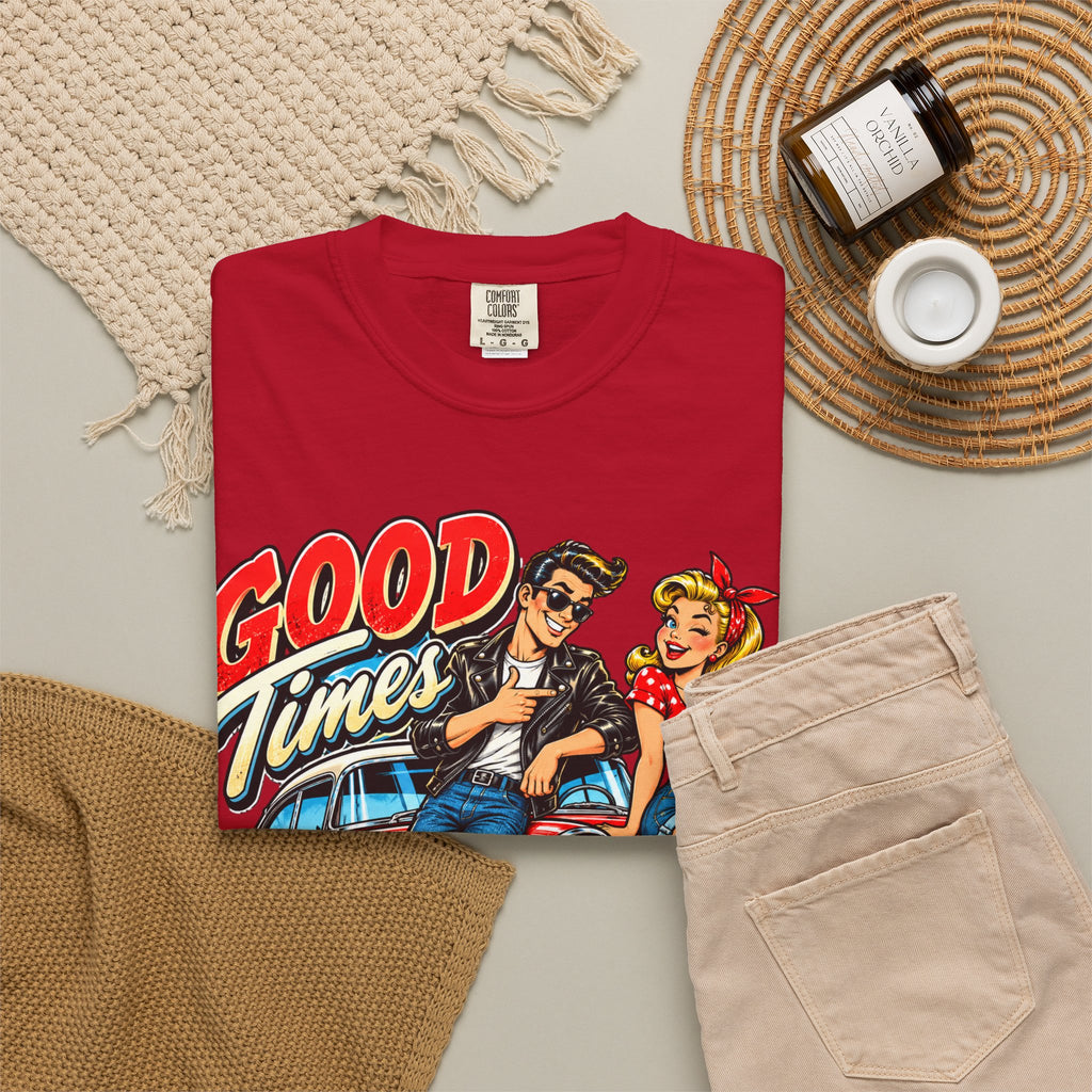 Good Times Retro Car Tee — Vintage 1950s Rockabilly Graphic T‑Shirt