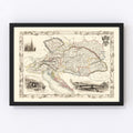Vintage Map of Austria 1851