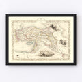Vintage Map of Turkey in Asia 1851