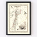 Vintage Map of Syria 1851