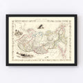 Vintage Map of Russia in Asia 1851