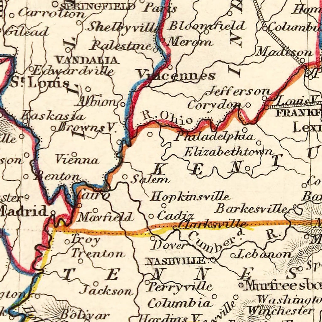Vintage Map of United States 1851