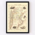 Vintage Map of Chile & La Plata 1851