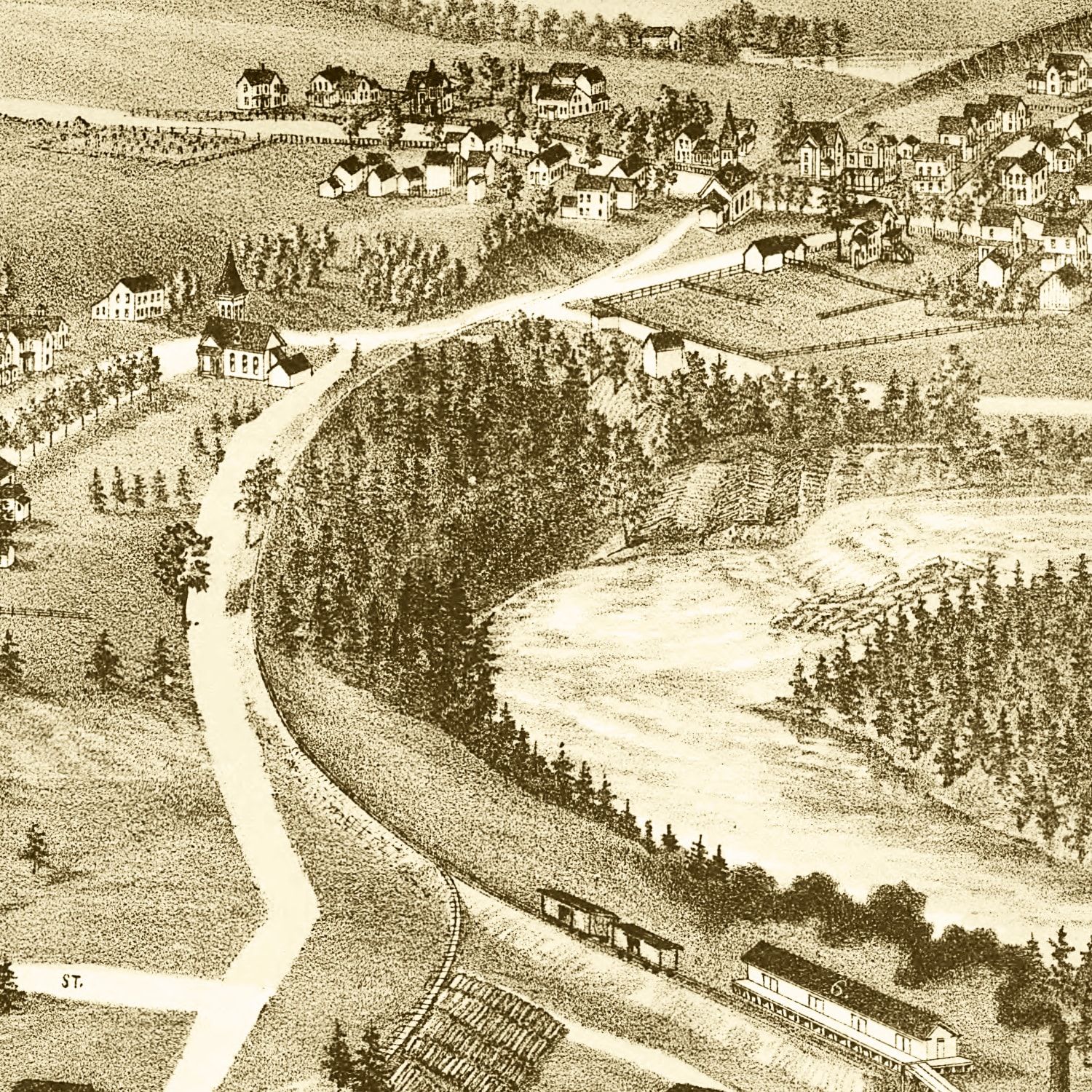 Vintage Map of Corinth & Palmer Falls, New York 1888