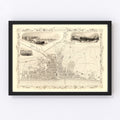 Vintage Map of Brighton, United Kingdom 1851