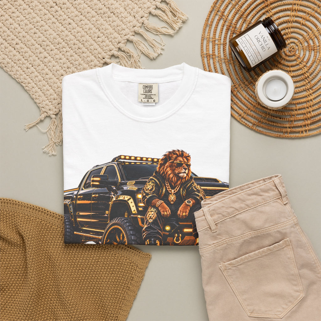 Lion Truck Graphic T-Shirt — Bold Off‑Road Crew Tee