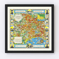 Vintage Map of Melbourne, Australia 1934