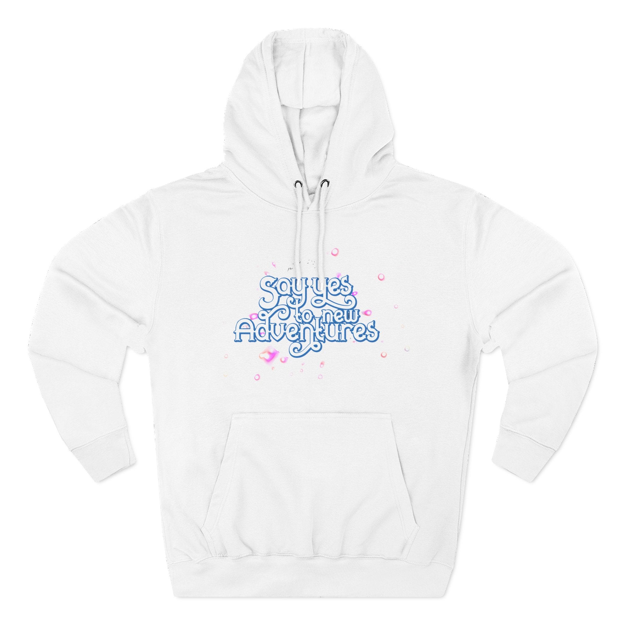 Hoodie — 'Say yes to New Adventures' Pastel Graphic Fleece Hoodie