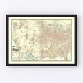 Vintage ABC Pathfinder Railway Guide Map 1902
