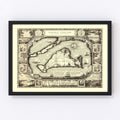 Vintage Map of Martha's Vineyard, MA 1954