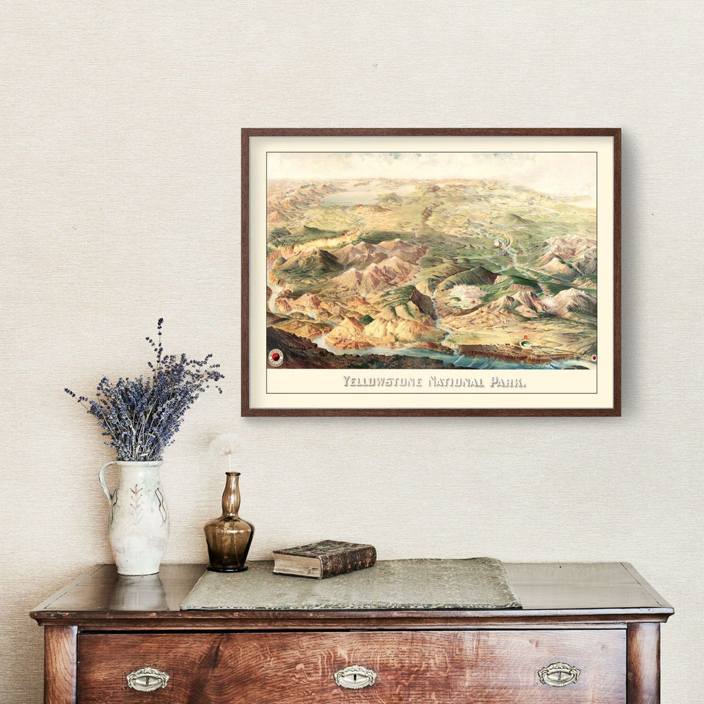 Vintage Map of Yellowstone National Park 1904