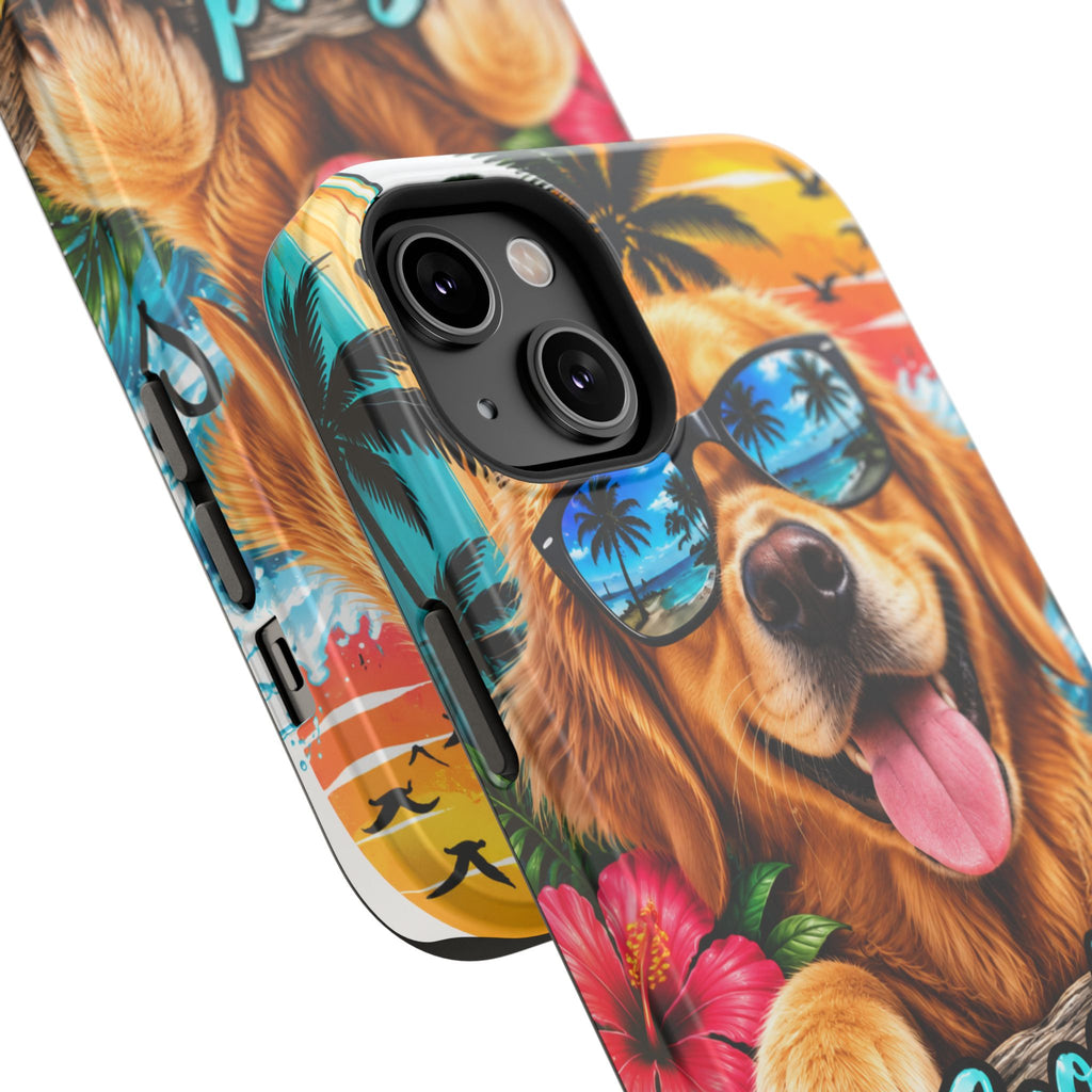 Phone Case — 'Good Vibes Only' Tropical Dog Impact-Resistant Case