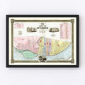 Vintage Map of St Louis, Missouri 1844