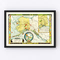 Vintage Map of Alaska 1936