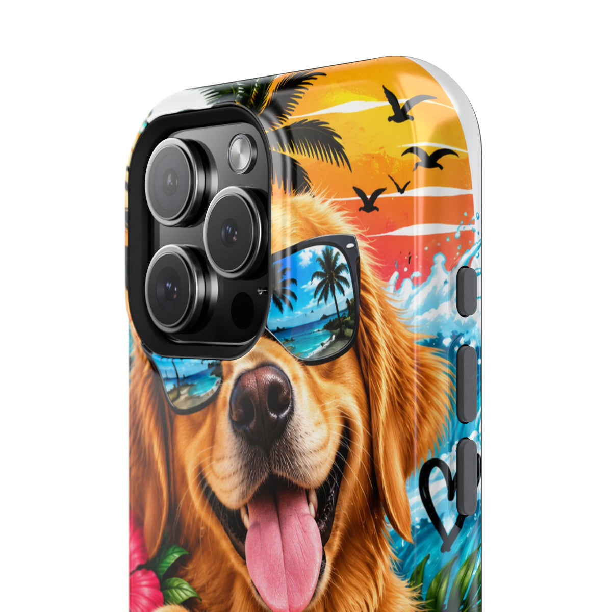 Phone Case — 'Good Vibes Only' Tropical Dog Impact-Resistant Case