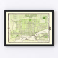 Vintage Map of Davenport, Iowa 1875