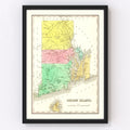 Vintage Map of Rhode Island 1831