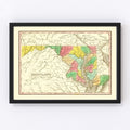Vintage Map of Maryland 1831