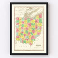 Vintage Map of Ohio 1831