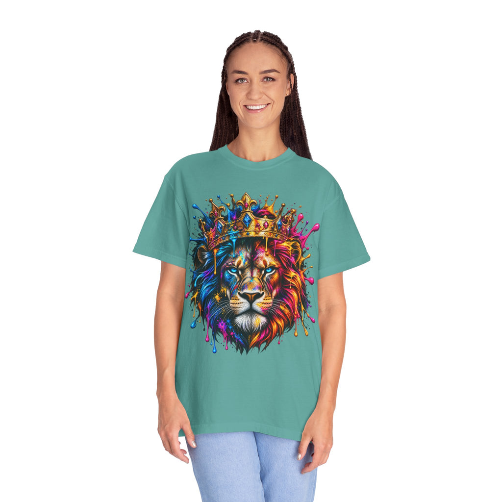 Color Splash Lion Tee — Regal Crown Graphic T-Shirt
