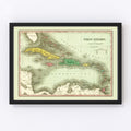 Vintage Map of West Indies 1831