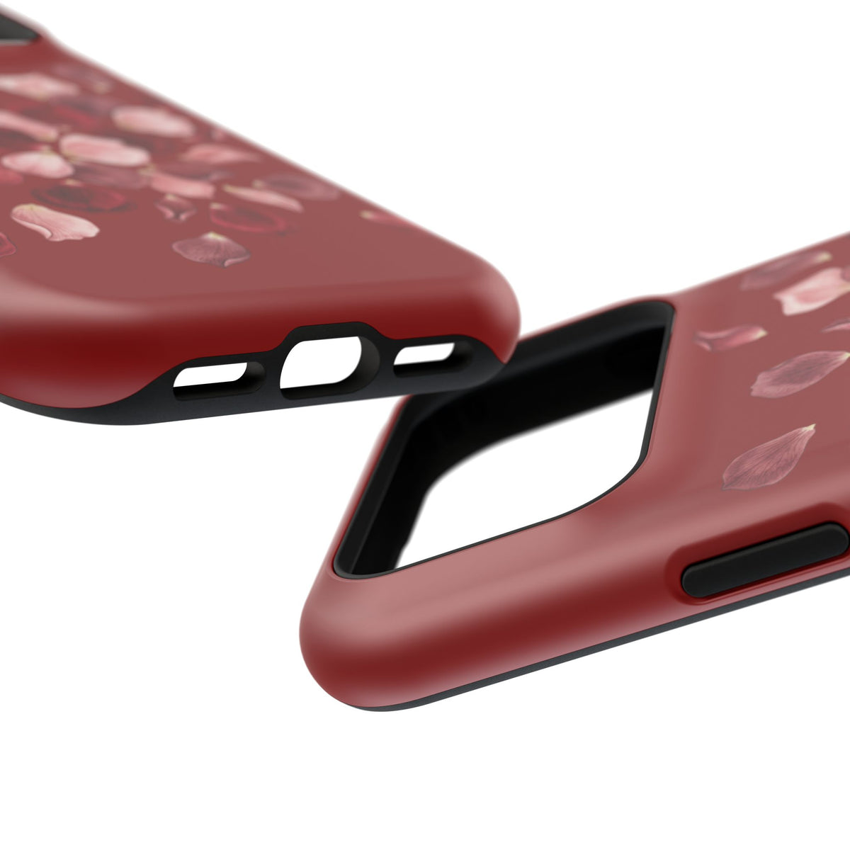 Phone Case — Red Floral Petal Magnetic Impact-Resistant Cover