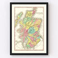 Vintage Map of Scotland 1831