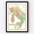 Vintage Map of Italy 1831