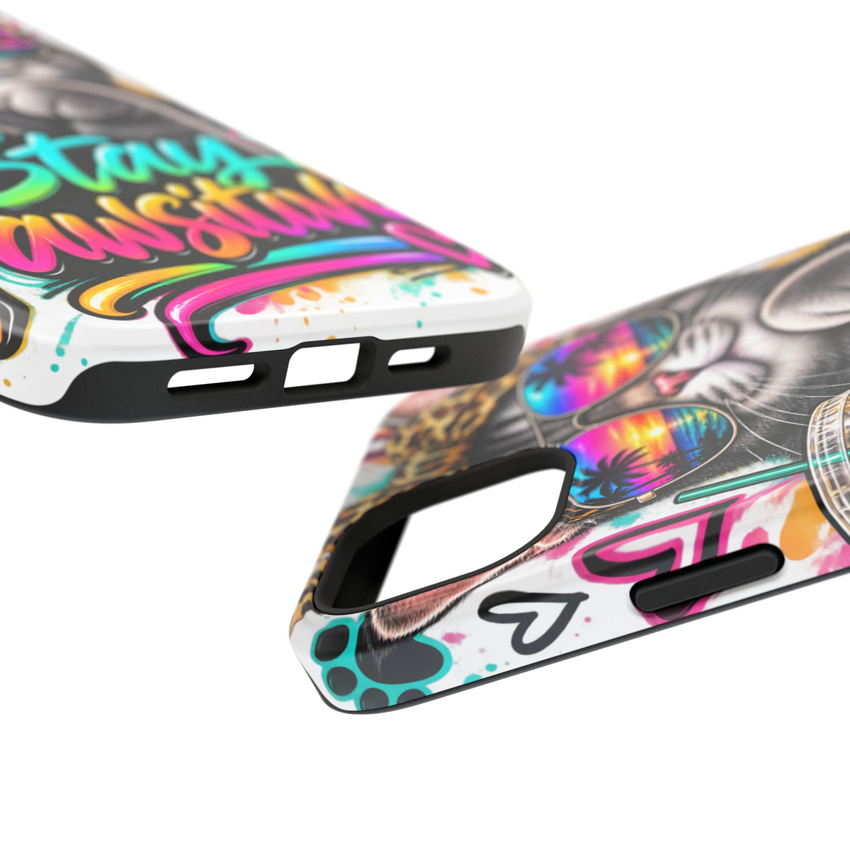Phone Case — "Stay Pawsitive" Cat Impact-Resistant Case